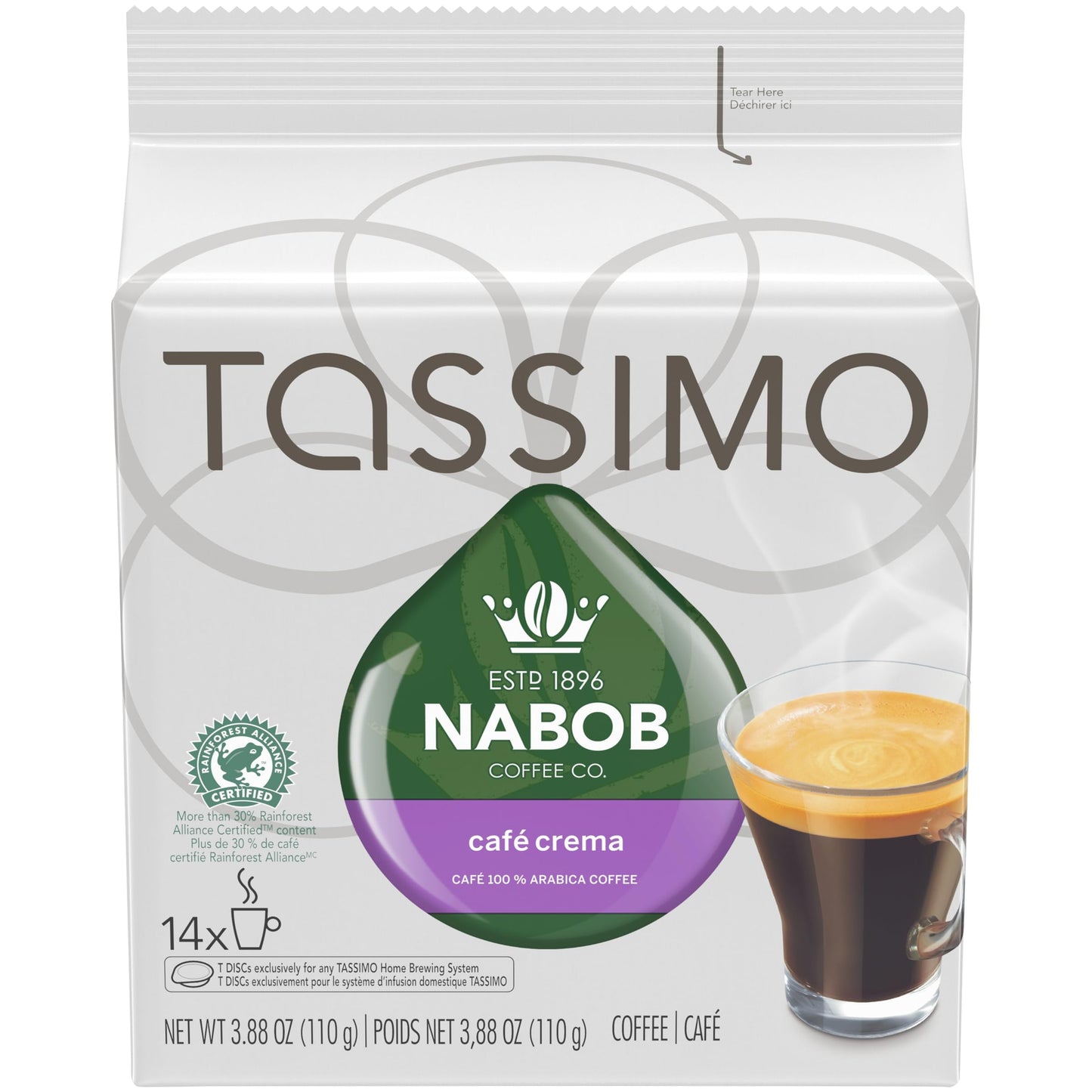 Nabob 14t Discs - Caf‚ Crema (110g / 3.8oz) Made in Canada