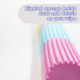 Scrub Daddy Damp Duster, Multipurpose Dusters for Cleaning - Wooden & Venetian Blind Cleaner Tool, Ridged Wet Dust Sponge for Skirting Board