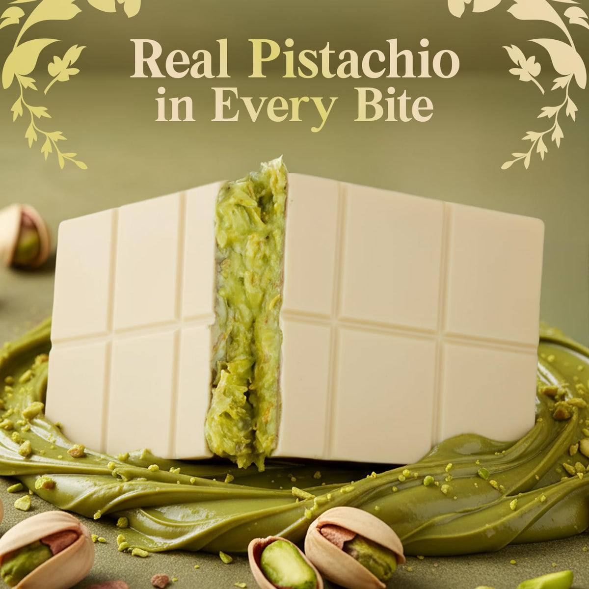 Dubai Chocolate White Bar 7 oz with Pistachio Filling & Kataifi
