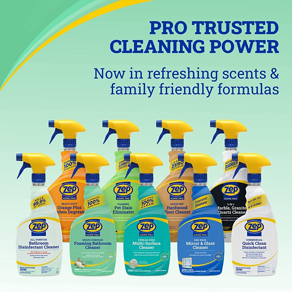 Zep Home Pro Multi-Purpose Foaming Bathroom Cleaner - 32 Fl. Oz. - R53106 - Pro Trusted Cleaning Power: Now in Refreshing Scents and Family Friendly