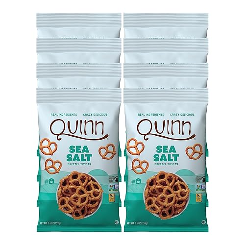 Quinn Whole Grain Sea Salt Pretzel Twists - Made with Real Ingredients, Whole Grain Sorghum, Sea Salt, Vegan, Gluten Free, Dairy Free, Non-GMO - 5.6