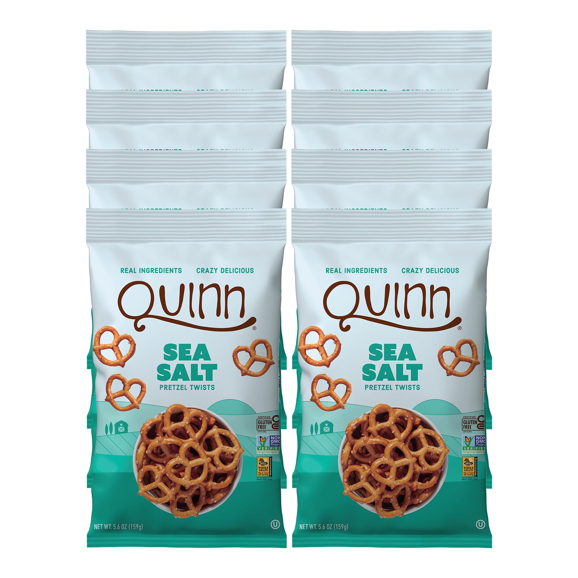 Quinn Whole Grain Sea Salt Pretzel Twists - Made with Real Ingredients, Whole Grain Sorghum, Sea Salt, Vegan, Gluten Free, Dairy Free, Non-GMO - 5.6