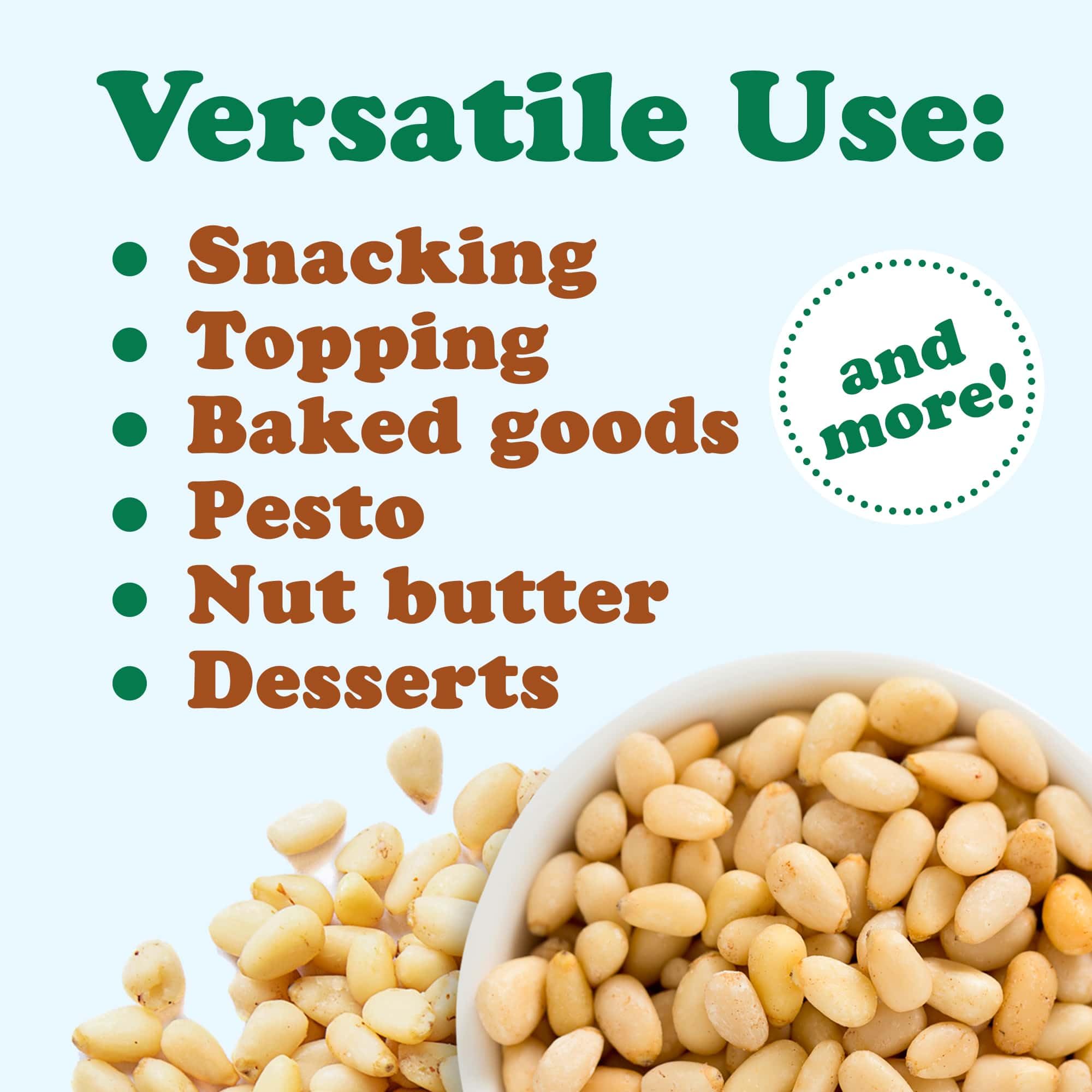 Food to Live - Pine Nuts, 7 Ounces - Whole Raw Pignolias, Unsalted, Kosher. Rich in Vitamin E, Protein. Great for Pesto, Salads, Homemade Desserts.