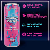 I.CANDY Energy Drink Cotton Candy, Zero Sugar Zero Calorie, 114mg Natural Caffeine from Green Tea, B3 B6 B12 Vitamins, No Crash Pink Energy Drink - 4