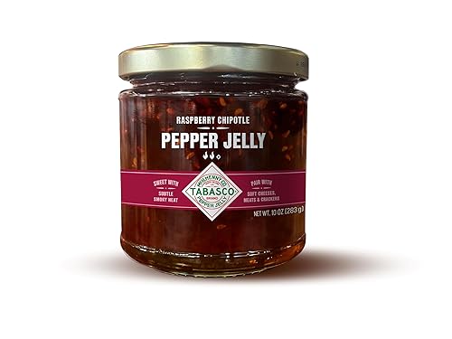 TABASCO Brand Raspberry Chipotle Pepper Jelly, Glass Jar, Versatile, Mild & Sweet Raspberry Chipotle Jelly, Perfect for Charcuterie & Appetizers