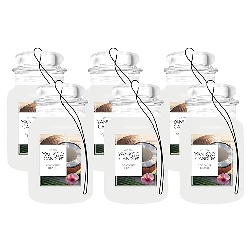 Yankee Candle Paper Car Jar, Coconut Beach (Pack of 6)