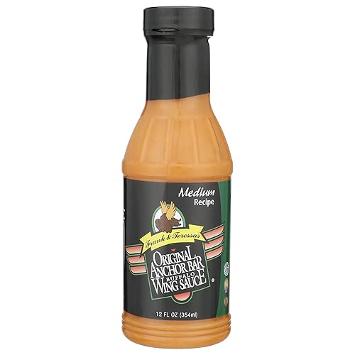 Anchor Bar Original Buffalo Wing Sauce, Medium Recipe - Authentic Buffalo Flavor, Award-Winning Original Wing Sauce, 12 oz