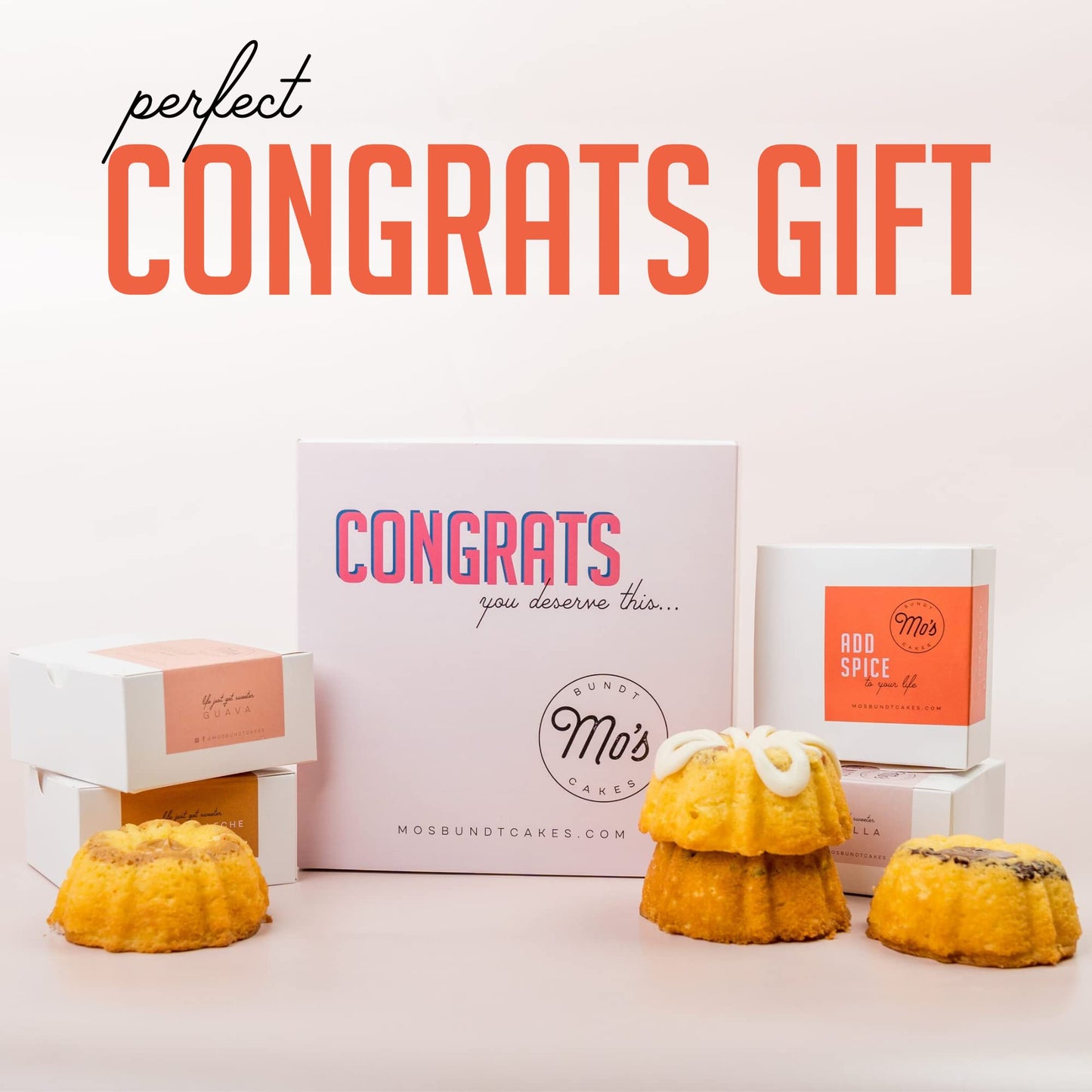 Mo's Mixed Box - Perfect Congratulations Gifts For Women, Men, Coworkers, Friends & More - Fresh Mo's Bundt Cakes in a Beautiful Congratulations Gift