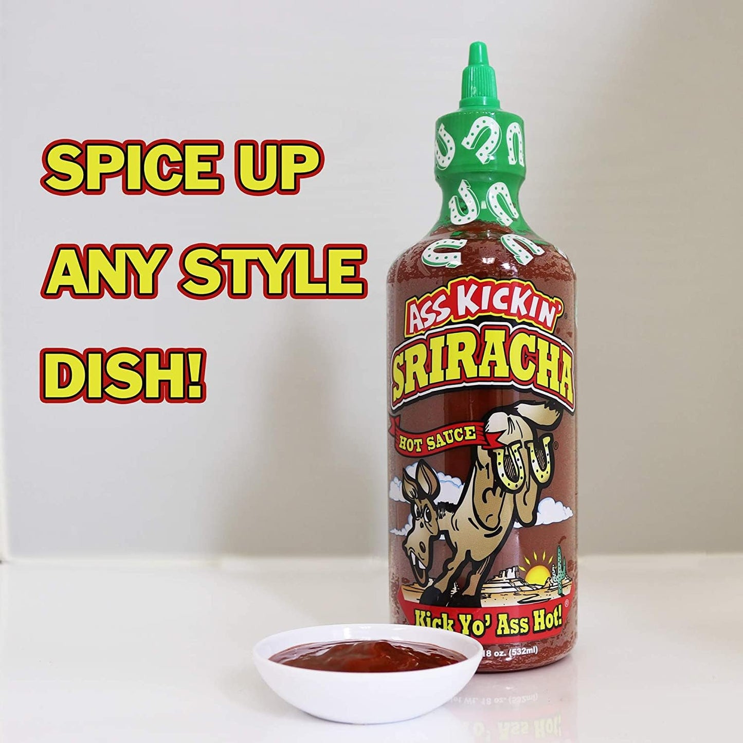 ASS KICKIN' Sriracha Hot Sauce - Sriracha Hot Chili Sauce - Try if you dare - Perfect Gourmet Gift for the Hot Sauce Fan (Sriracha Sauce)