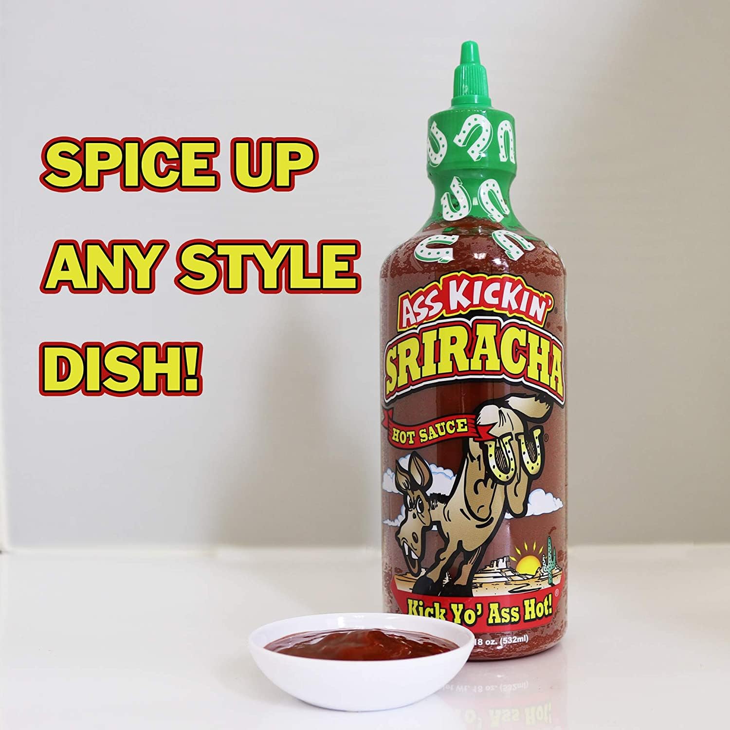 ASS KICKIN' Sriracha Hot Sauce - Sriracha Hot Chili Sauce - Try if you dare - Perfect Gourmet Gift for the Hot Sauce Fan (Sriracha Sauce)