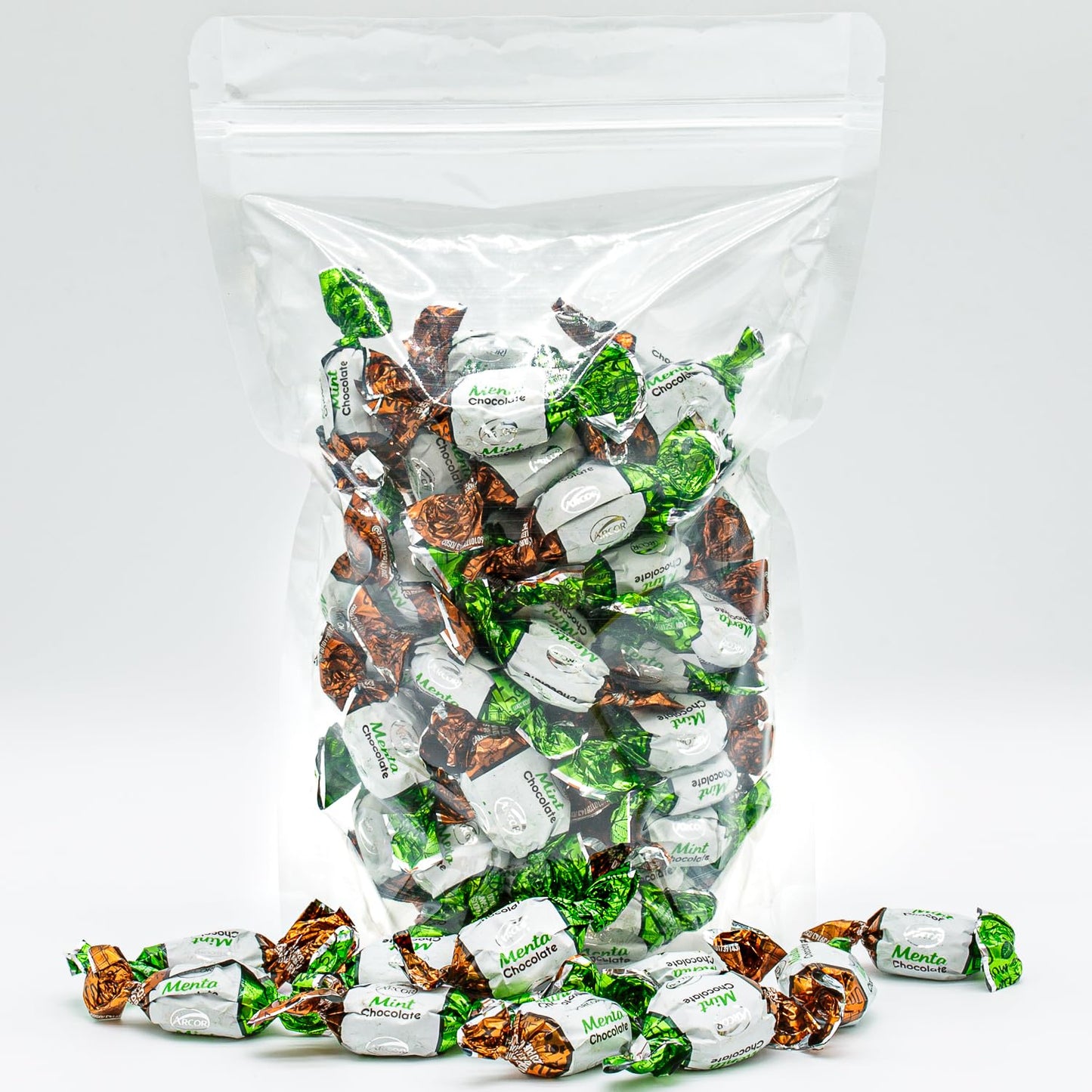 Chocolate Filled Mints Individually Wrapped 1 lb - Mint Hard Shell with Chocolate Filled Center, Old Fashioned Candy