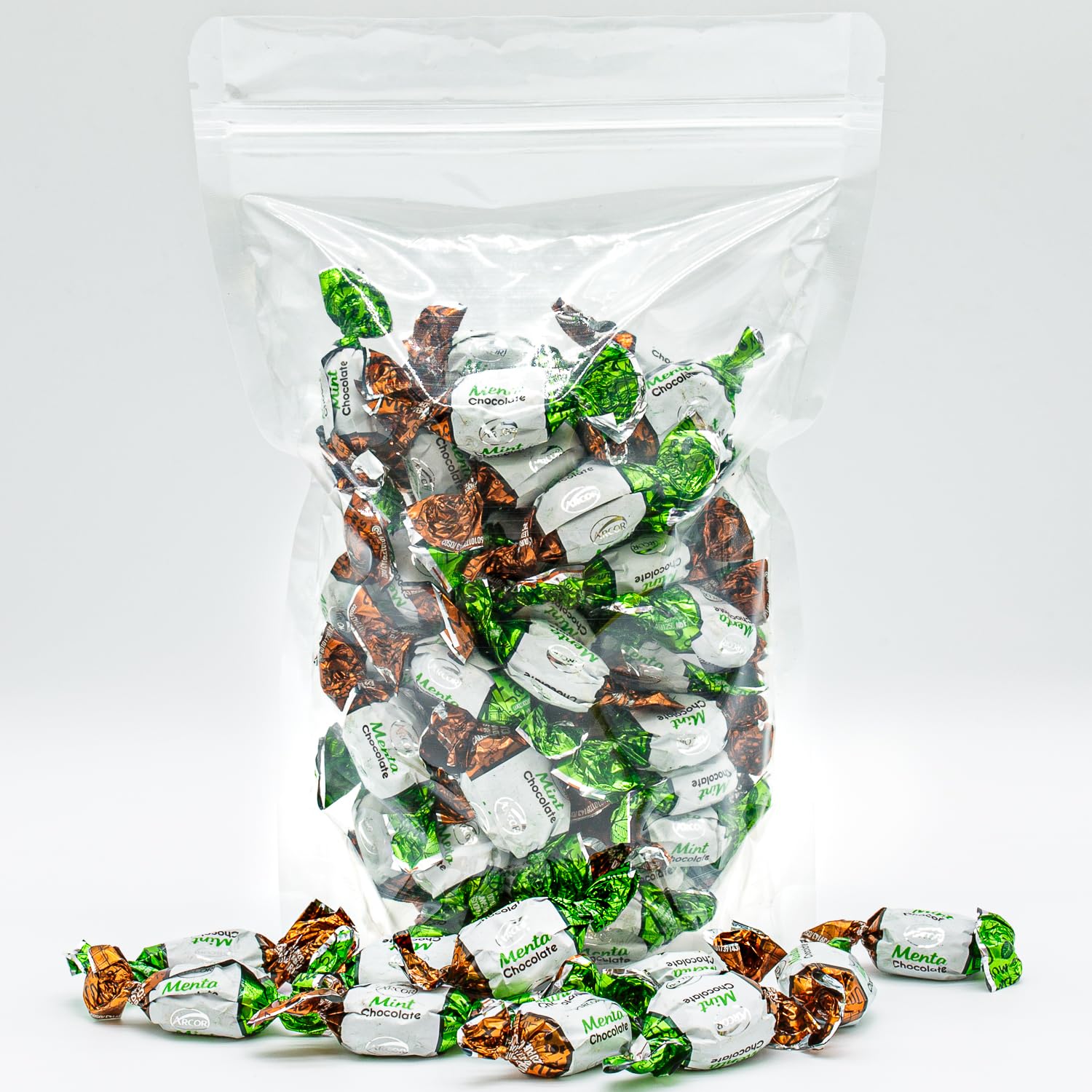 Chocolate Filled Mints Individually Wrapped 1 lb - Mint Hard Shell with Chocolate Filled Center, Old Fashioned Candy