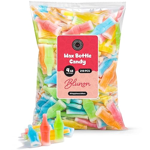 Wax Bottle Candy - 4 Pounds Bulk Retro Drink - Nostalgic Old School Candy - 210 Pieces
