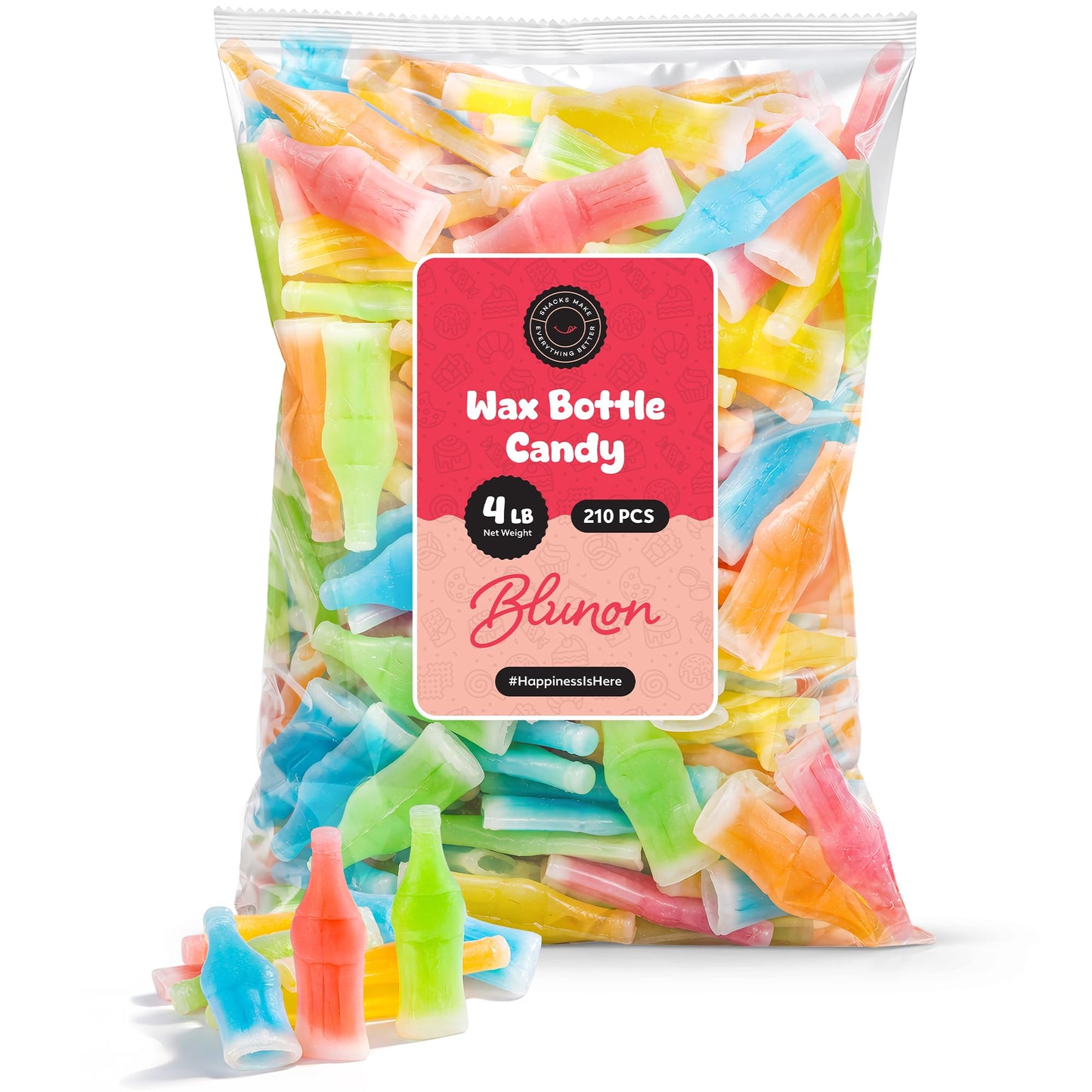 Wax Bottle Candy - 4 Pounds Bulk Retro Drink - Nostalgic Old School Candy - 210 Pieces