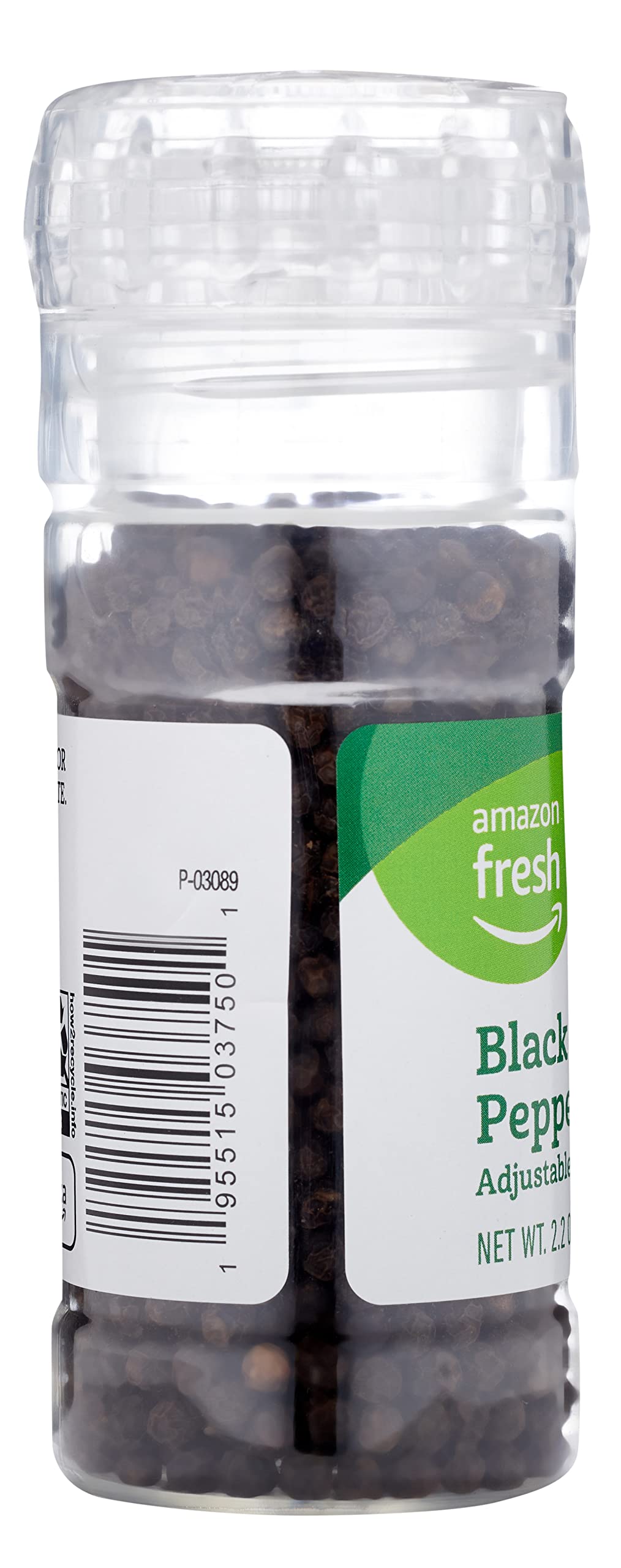 Amazon Fresh, Black Pepper Grinder, 2.2 Oz