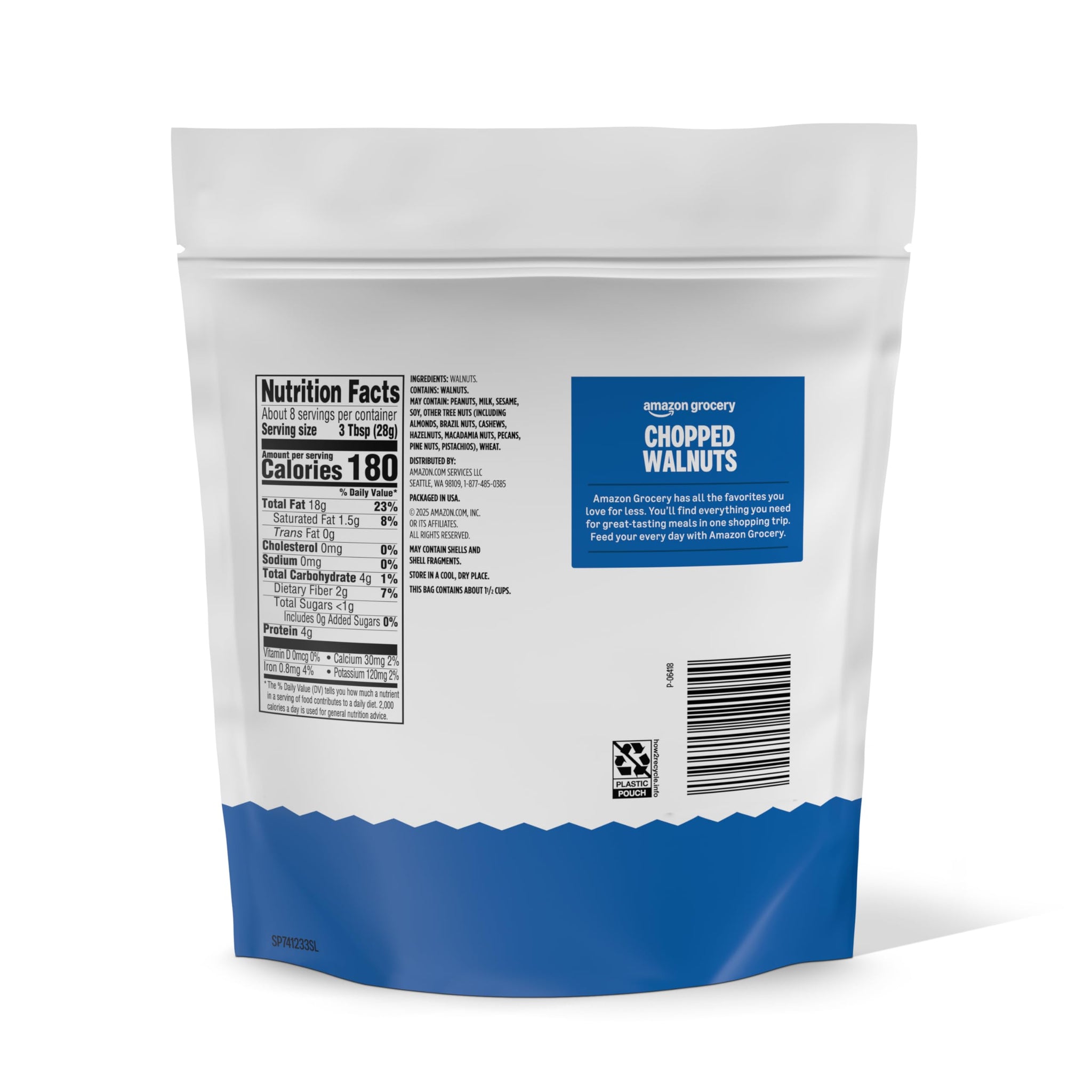Amazon Grocery, Chopped Walnuts, 8 Oz (Previously Happy Belly, Packaging May Vary)