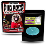 Pug Poop Cotton Candy Silly Stocking Stuffers for Adults Funny Holiday Candy Gags Poop Pranks Novelty Christmas Gags Blue Cotton Candy Gluten-Free