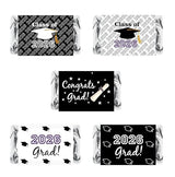 60 New Graduation Cap Party Class of 2026 Miniatures Candy Bar Wrapper, Mini Candy Chocolate Bar Stickers, Labels, Candy Not Included, Color Black