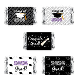 60 New Graduation Cap Party Class of 2026 Miniatures Candy Bar Wrapper, Mini Candy Chocolate Bar Stickers, Labels, Candy Not Included, Color Black