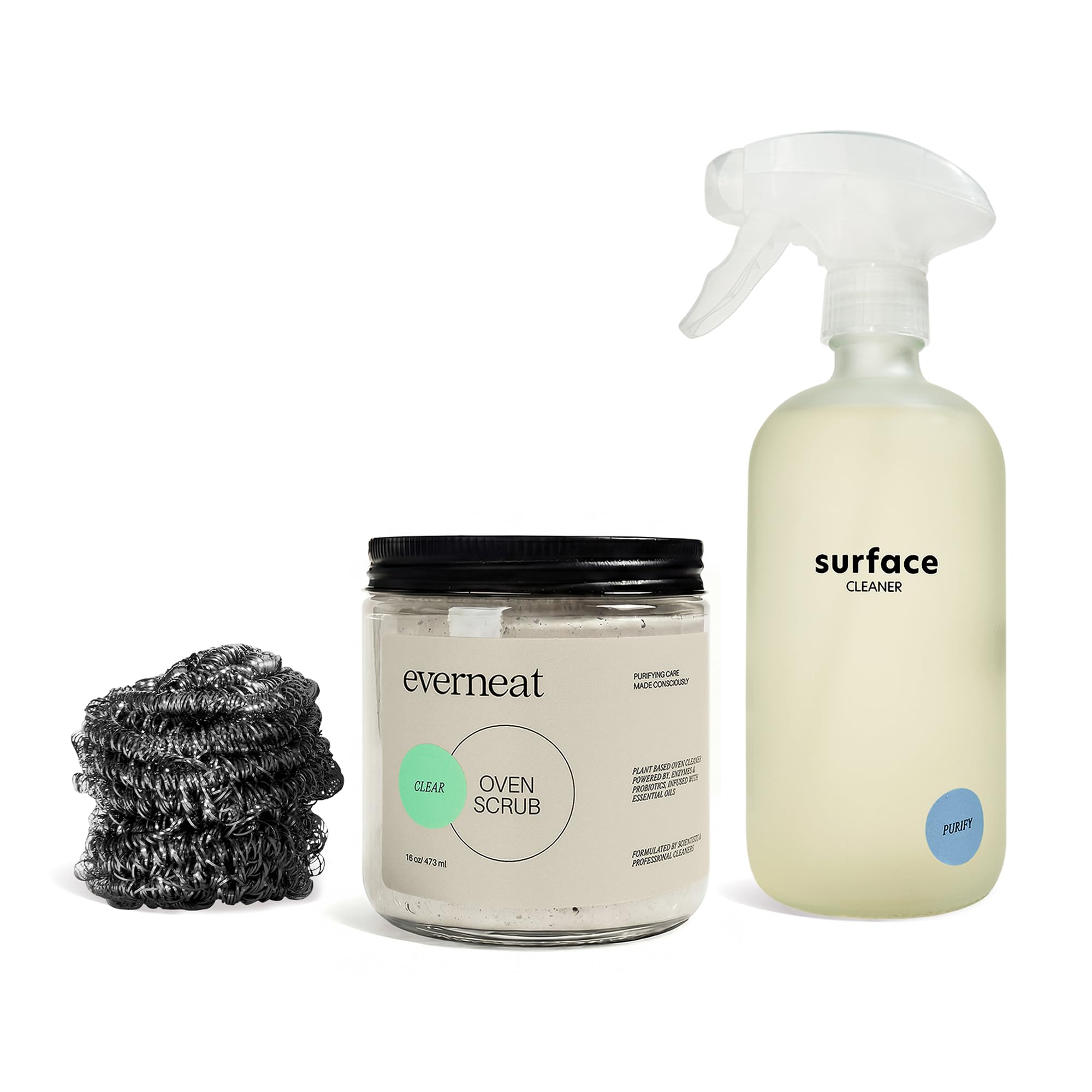 Everneat Oven Cleaning Kit: Natural Oven Cleaner and Kitchen Cleaner | Heavy Duty | Grill, Cooktop, Rack | Fume-free| Non-toxic | Safe to Clean All