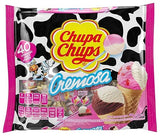 Chupa Chups Cremosa Lollipop Assortment, 2 Ice Cream Flavors, Individually Wrapped Candy for Kids, 10.5 Oz Bag (25 Suckers)