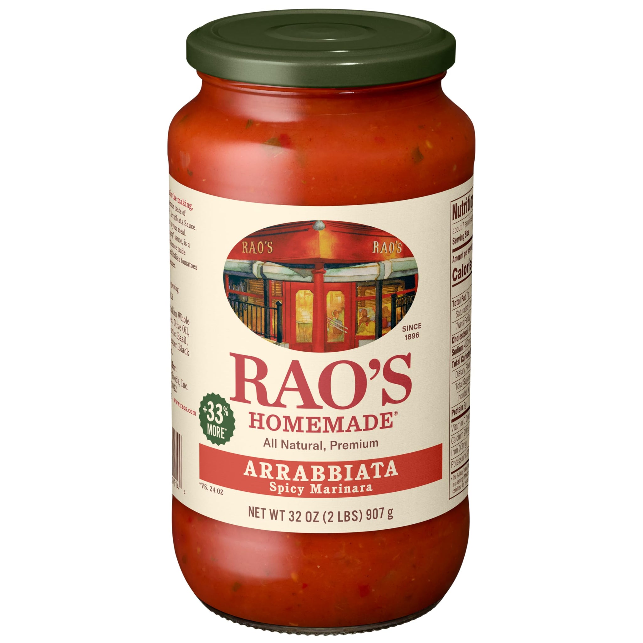 Rao's Homemade Arrabbiata Sauce, 32 oz, Tomato Sauce, All Purpose, Keto Friendly Pasta Sauce, Premium Quality Tomatoes from Italy & Crushed Red Pepper