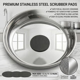 3PCS Steeli Sponge for Stainless Steel, Removes Burnt-On Stains, Suitable for Stainless Steel Surfaces, Leaves No Scratches, Durable Kitchen Sponge