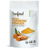 Sunfood Superfoods Organic Turmeric Powder - Ground Turmeric Root Powder, Pure Ground Curcuma Spice, Use for Seasoning, Tea, Golden Milk, Smoothies