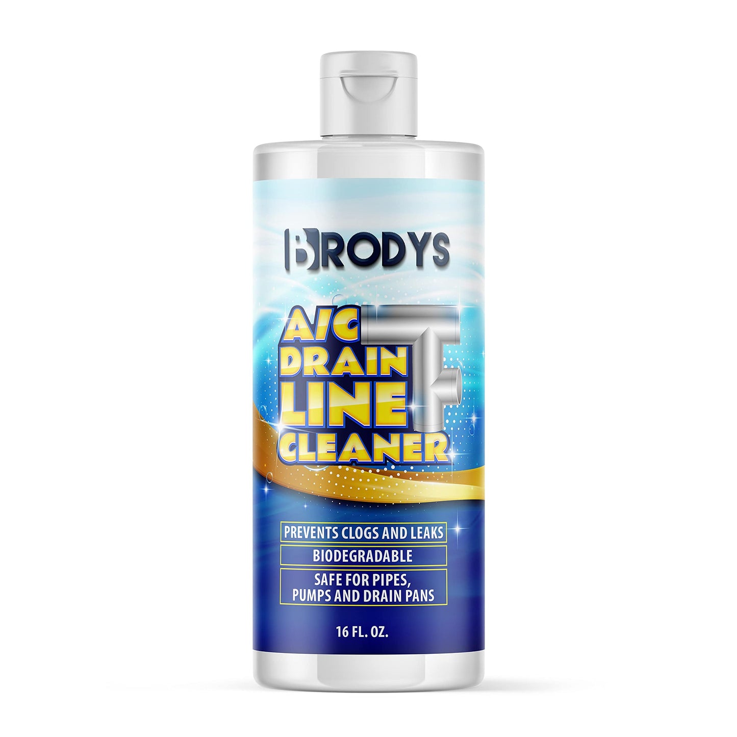 Brodys - A/C HVAC Drain Line Cleaner, 16oz Bottle, 2 MONTH SUPPLY, (Great to use at home, in the office, at restaurants and large commercial