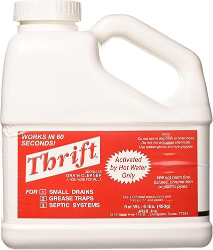 Thrift 6 lb Alkaline Granular Drain Cleaner - Powerful Clog Remover (1 Pack)