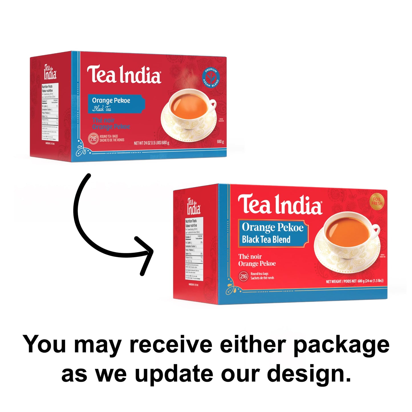 Tea India Orange Pekoe Black Tea Chai Flavorful Blend Of Black Tea & Natural Ingredients Strong Full-Bodied Traditional Indian Caffeinated Tea 216