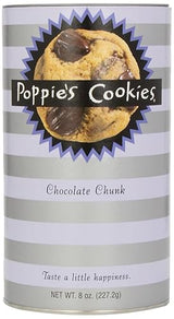 Poppie's Cookies Chocolate Chunk, 8-Ounce Canisters (Pack of 4)