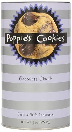 Poppie's Cookies Chocolate Chunk, 8-Ounce Canisters (Pack of 4)