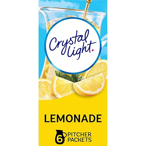 Crystal Light Lemonade Naturally Flavored with other natural flavor Powdered Drink Mix, 72 ct Pitcher Packets, 12 Canisters of 6 Pitcher Packets