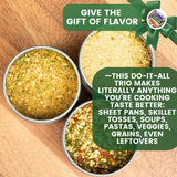 Made for Dinner: Supper Table Seasonings | Gift Packaged Set of 3 Spice Blends | All Natural, Non GMO | Gourmet Infused Spice & Herb Blends | Small
