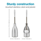 Polder Sleek Stainless Steel Toilet Brush with Caddy, Slim and Discreet Design, Open-Back Design for Odor Control, Rust-Resistant Stainless Steel, 2