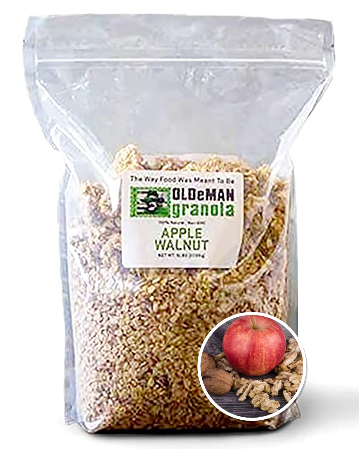 Olde Man Granola Gluten Free Granola - Non-GMO Healthy Granola Cereal - Soft Whole Grain Oats, Butter, Brown Sugar - Handmade in Colorado (Apple