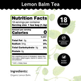 Buddha Teas Organic Lemon Balm - OU Kosher, USDA Organic, CCOF, 18 Bleach-Free Tea Bags