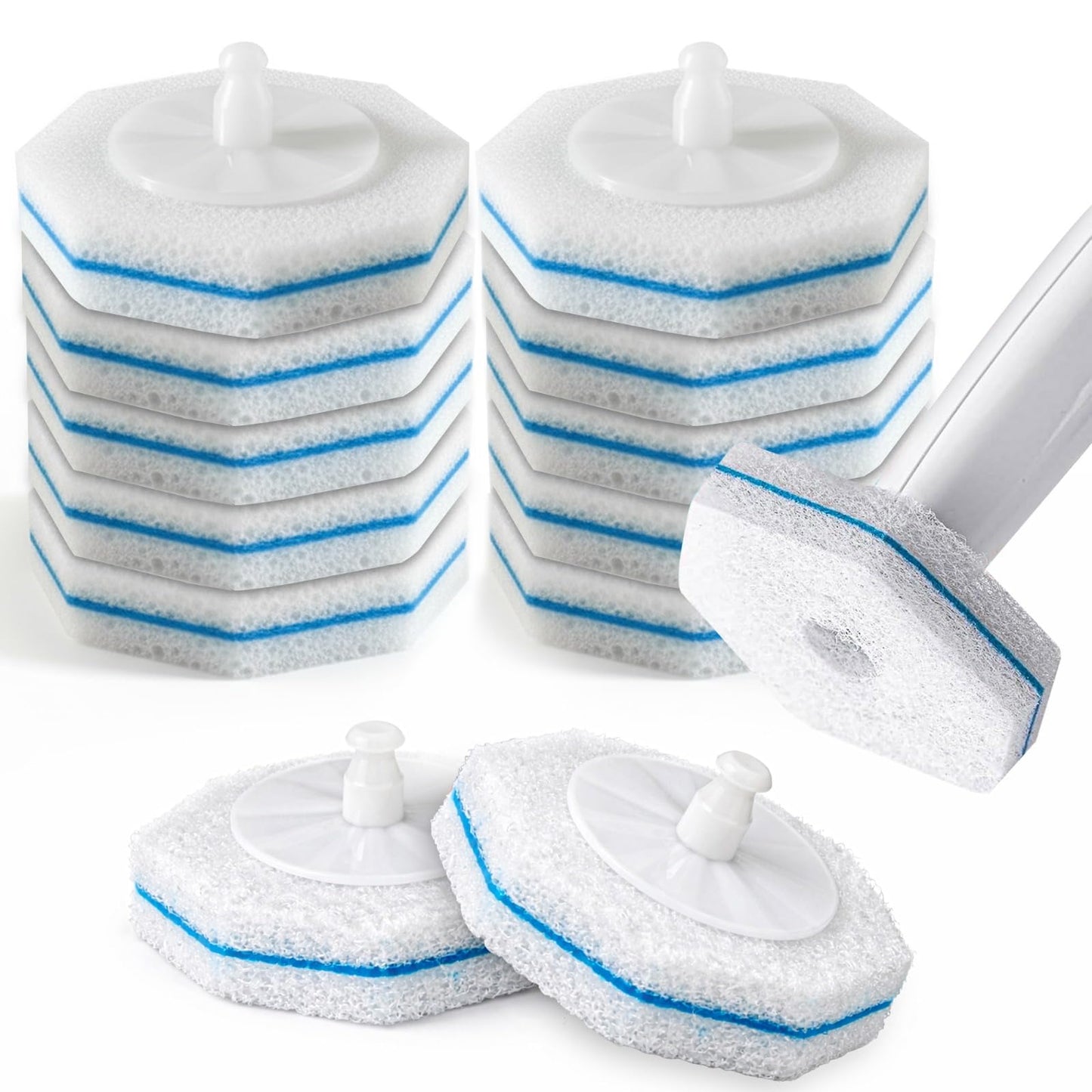 Toilet Wand Refills 10 Count, Compatible with Clorox Wand & Most Standard Wand Handles | Disposable Bowl Cleaner Refills for Toilets | Toilet Scrubber