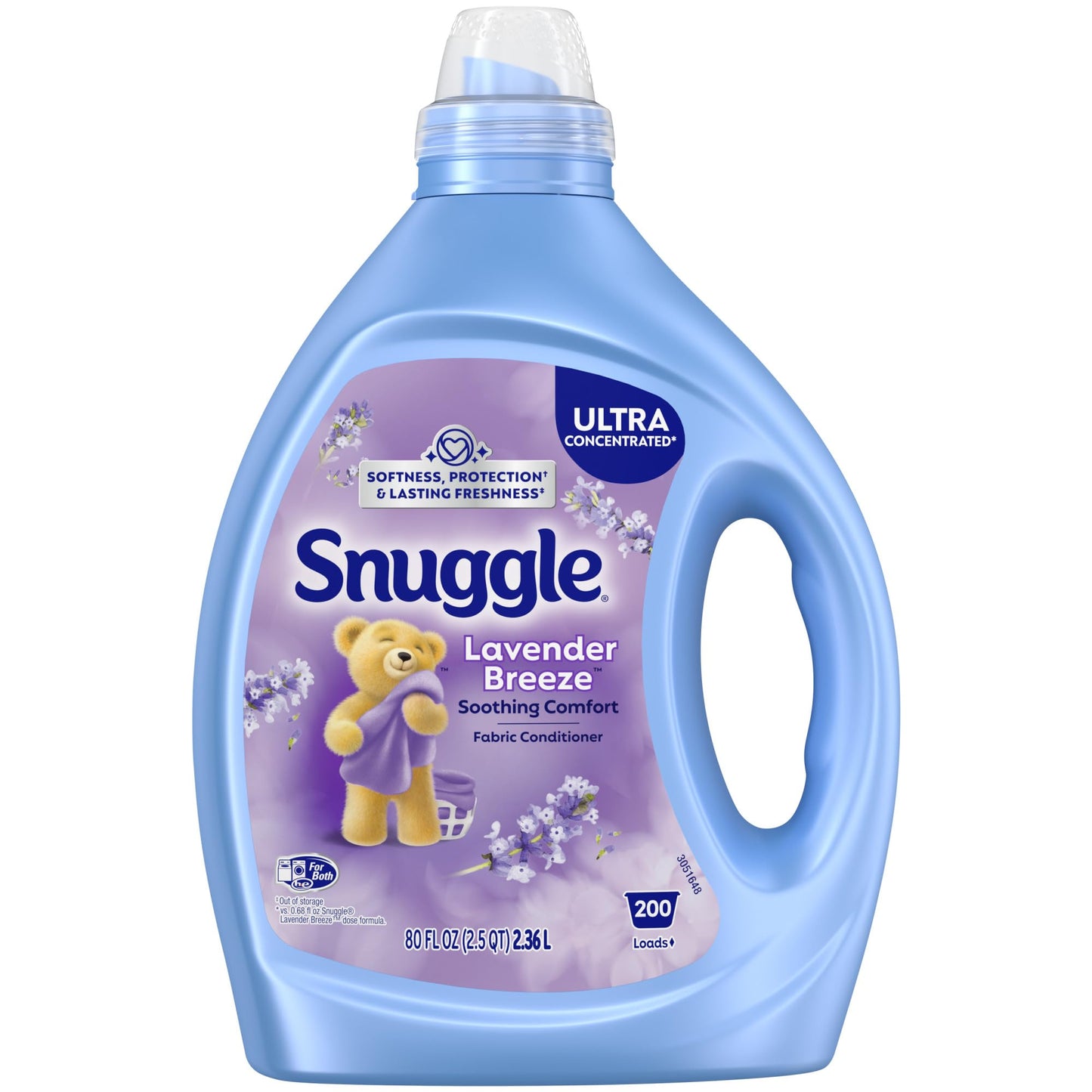 Snuggle Fabric Softener Liquid, Ultra Concentrated, 80 Oz, 188 Medium Loads, Lavender Breeze Fabric Conditioner, Long-Lasting Scent, Softens, Reduces