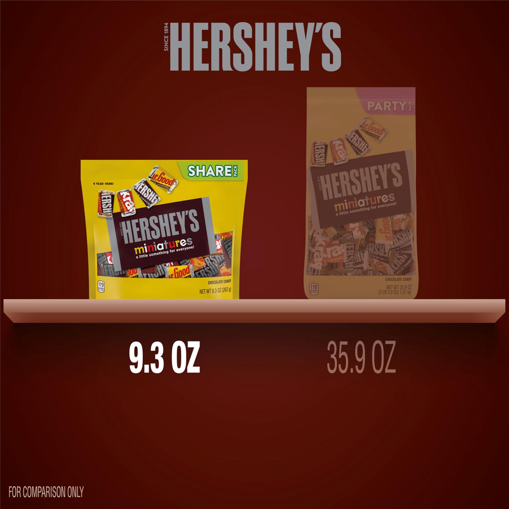 HERSHEY'S Miniatures Assorted Chocolate Candy Share Pack, 9.3 oz