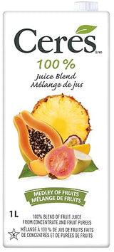 Ceres 100% All Natural Pure Fruit Juice Blend, Medley of Fruits - Gluten Free, Rich in Vitamin C, No Added Sugar or Preservatives, Cholesterol Free