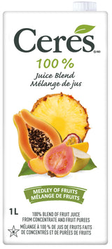 Ceres 100% All Natural Pure Fruit Juice Blend, Medley of Fruits - Gluten Free, Rich in Vitamin C, No Added Sugar or Preservatives, Cholesterol Free