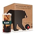 Wandering Bear Straight Black Organic Cold Brew Coffee On Tap, Iced Coffee Drink - Extra Strong, Bold, Smooth, No Sugar Added, Shelf-Stable, Ready