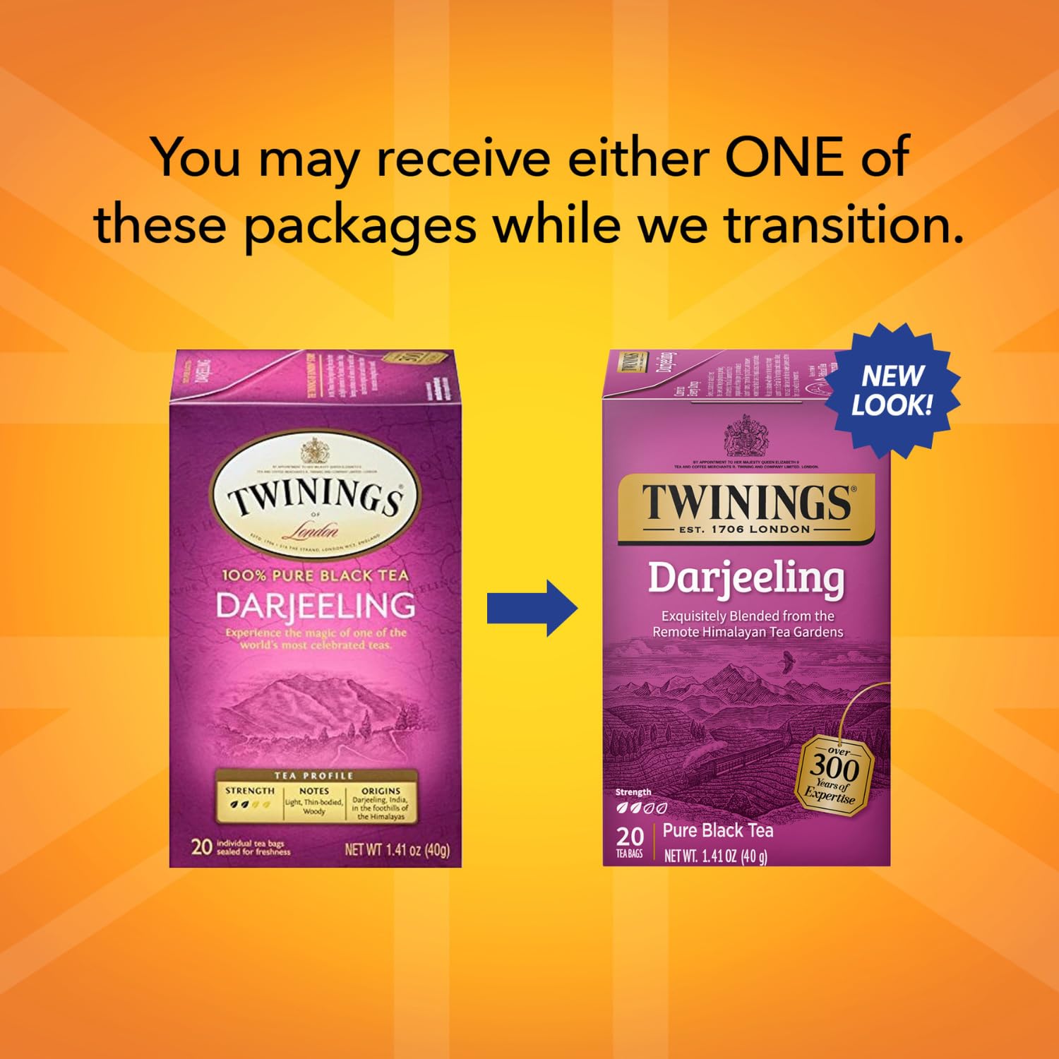 Twinings Darjeeling Tea - A Delicate, Dry Black Tea, Sophisticated Coffee Alternative with Less Caffeine, Individually Wrapped Tea Bags, 20 Count