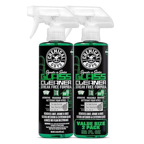 Chemical Guys Glass Cleaner Signature Series 2 Pack (2 x 16 Fl Oz) - Streak-Free Shine for Crystal Clear Windows and Glass, Safe for Cars, Trucks