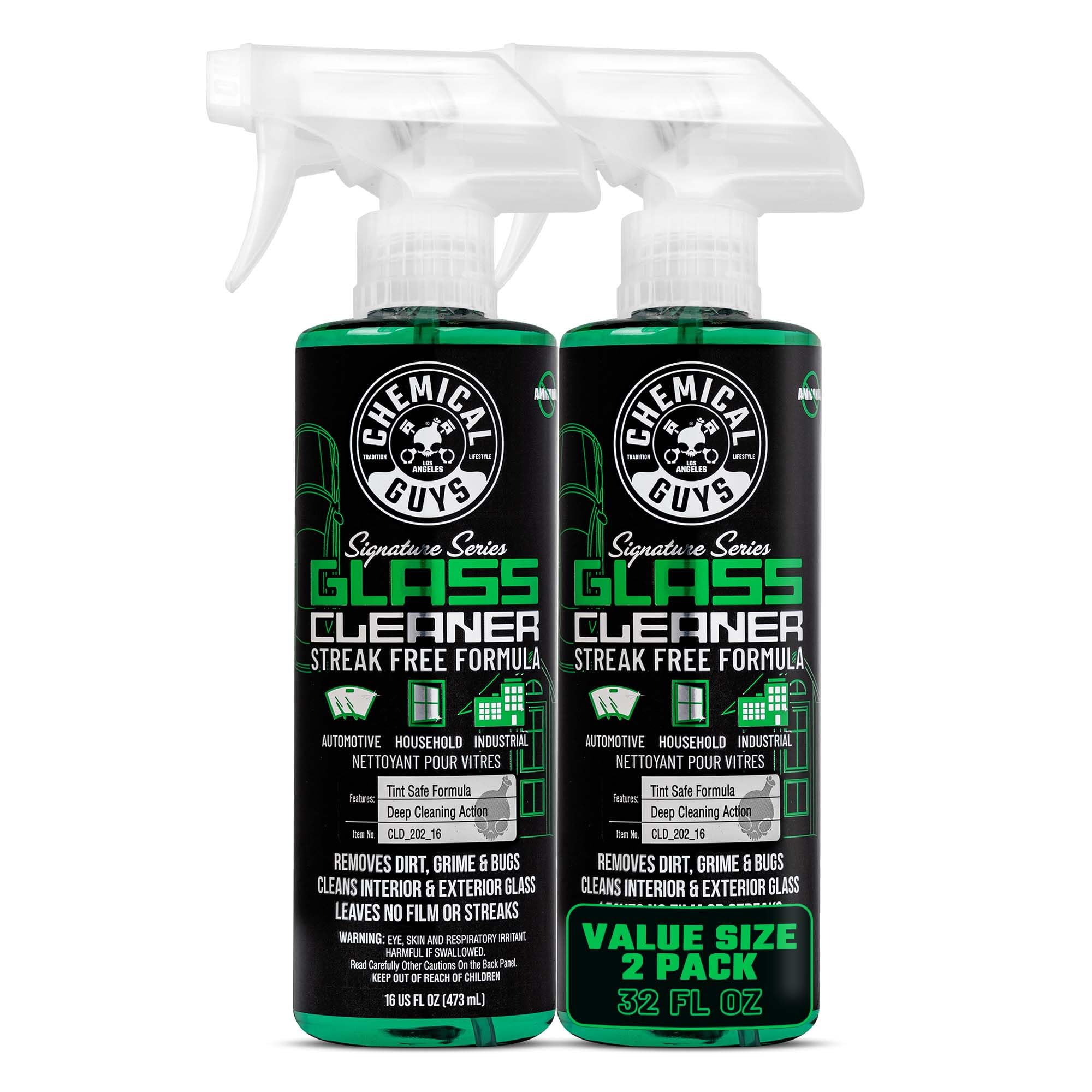 Chemical Guys Glass Cleaner Signature Series 2 Pack (2 x 16 Fl Oz) - Streak-Free Shine for Crystal Clear Windows and Glass, Safe for Cars, Trucks