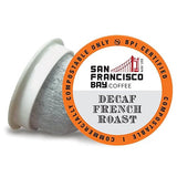 SF Bay Decaf French Roast Coffee, OneCup - 12 Count Compostable Pods - Dark Roast Arabica Decaf - Compatible with Most Keurig K-Cup Brewers