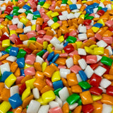 Candy Retailer Assorted Fruit Flavors Mini Chicle Chewing Gum Tabs, Candy-Coated, Square-Shaped, Bulk Unwrapped, for Vending Machines | 1 Pound