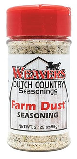 Weaver’s Dutch Country Seasonings Farm Dust, 2.125 oz - All?Natural Savory Herb & Sea Salt Blend, No MSG - Ideal for Meats, Vegetables, Breads, Pasta